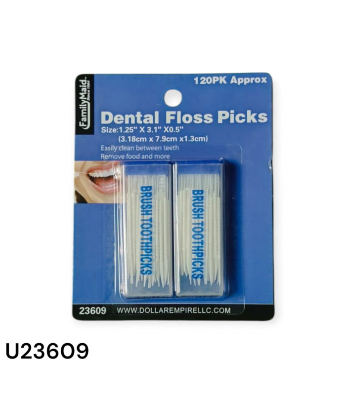 Palillos de Hilo Dental con Cepillo - Paquete de 120 Unidades
