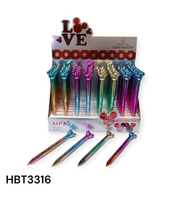 Bolígrafo de Tinta Azul con Diseño de Osito de Acrílico