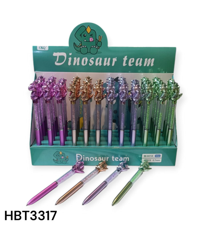 Bolígrafo de Tinta Azul "Dinosaur Team" con Diseño de Dinosaurio de Acrílico