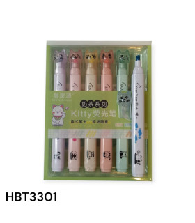 Resaltadores "Kitty" con Diseño de Huella de Gato