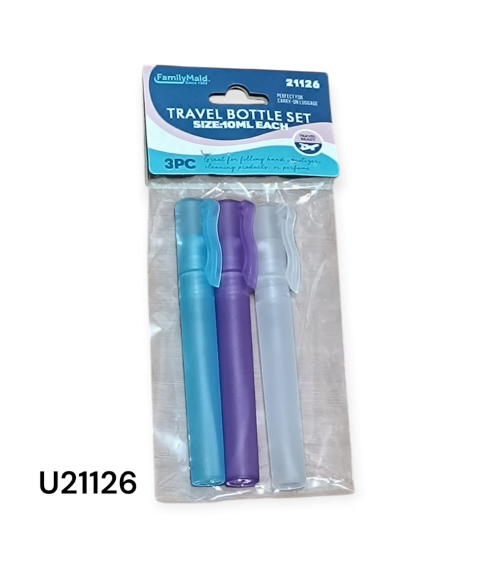 Set de Botellas de Viaje con Atomizador