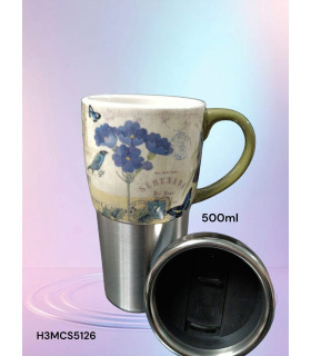 Taza de Viaje con Aislamiento de Acero Inoxidable y Cerámica