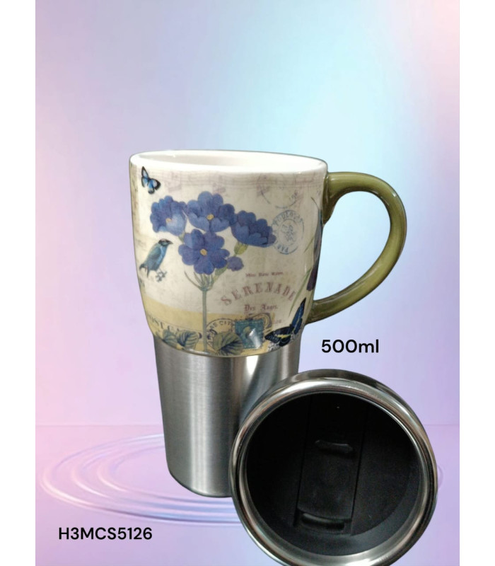 Taza de Viaje con Aislamiento de Acero Inoxidable y Cerámica