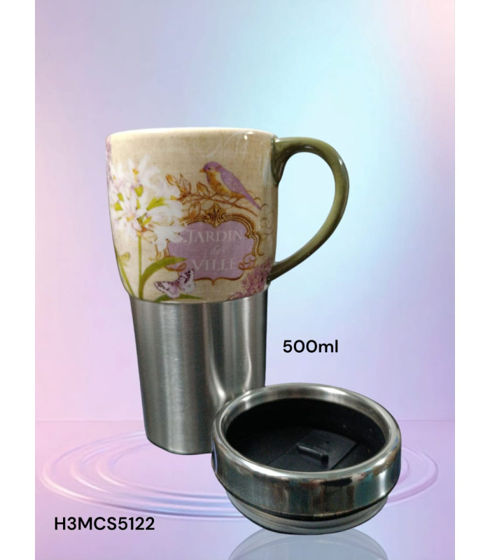 Taza de Viaje con Aislamiento de Acero Inoxidable y Cerámica