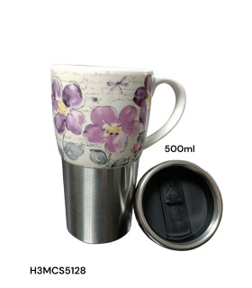 Taza de Viaje con Aislamiento de Acero Inoxidable y Cerámica