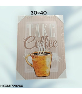 Cuadro Decorativo con Diseño de Taza de Café y Frase "Take Coffee"