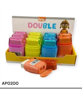 Exhibidor de Sacapuntas Doble con Borrador BRW